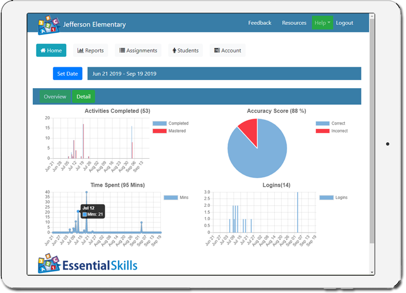 screenshot of Essential Skills
